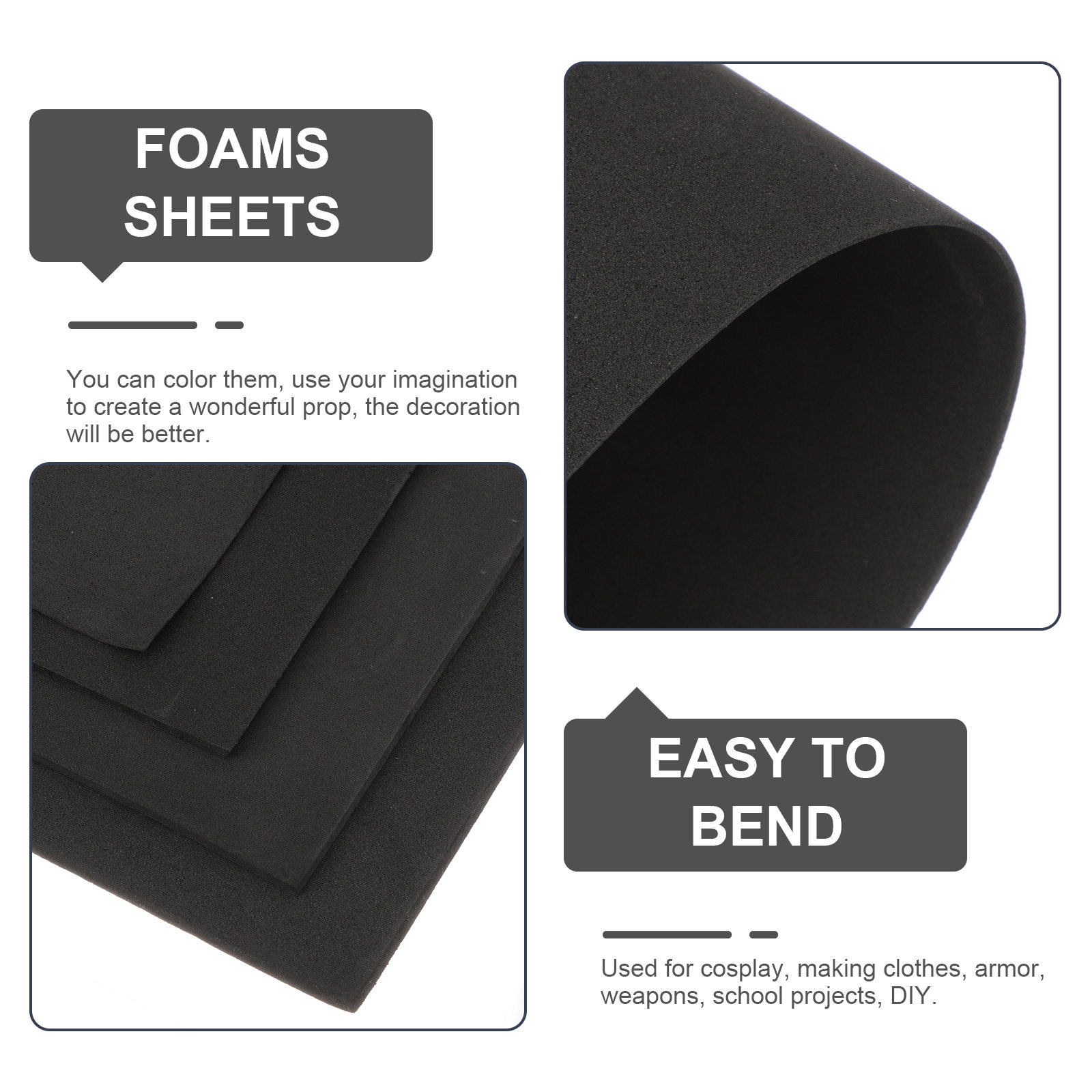 4Pcs Eva Foam Board Sheets DIY - Cosplay Prop Foam Board recension och pris
