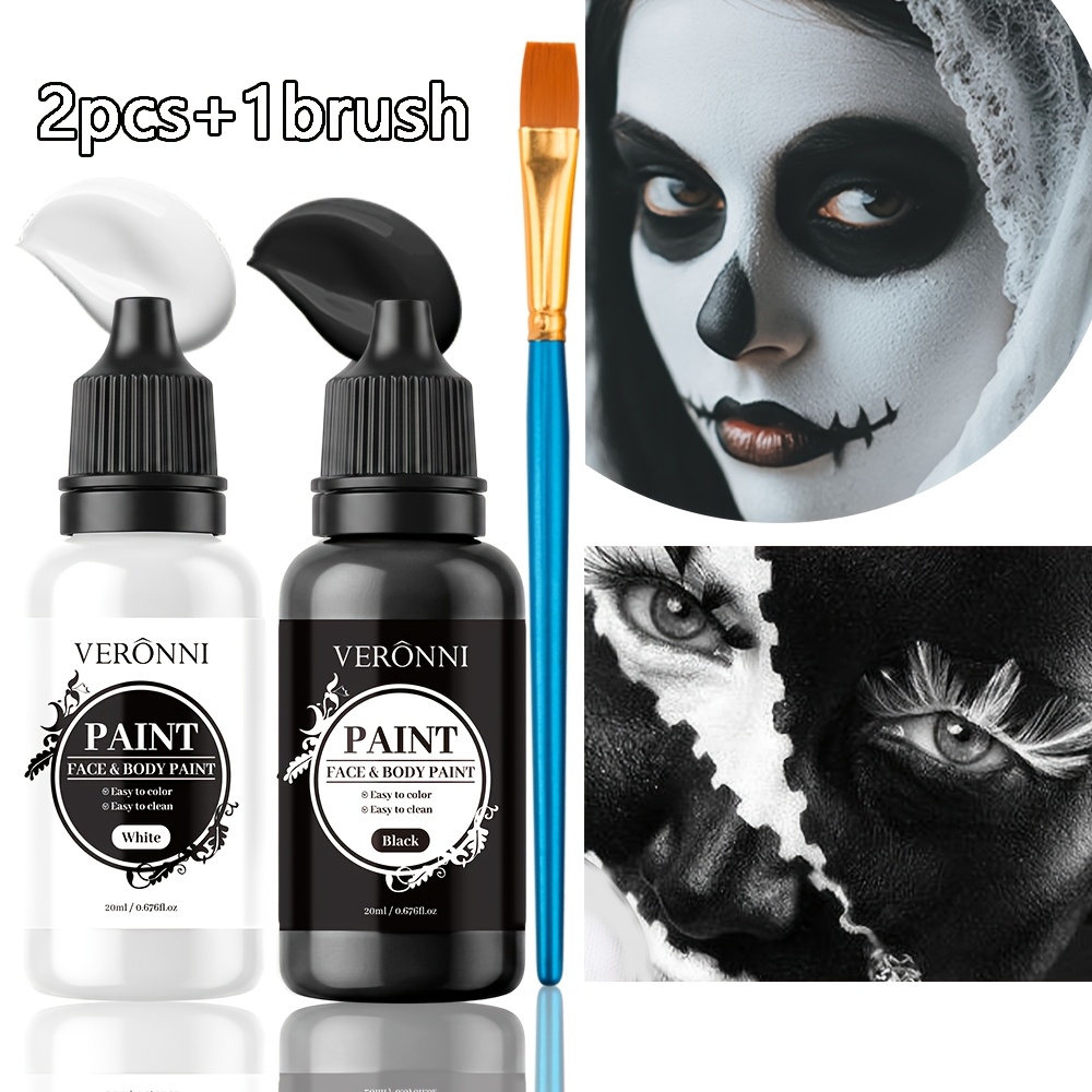 2 Bottles Black & White Face P - Cosplay Prop Paint recension och pris